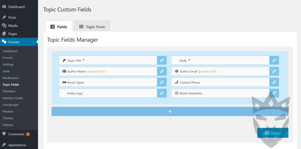 wpForo Topic Custom Fields